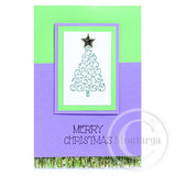 2140 B - Merry Christmas Wording Rubber Stamp