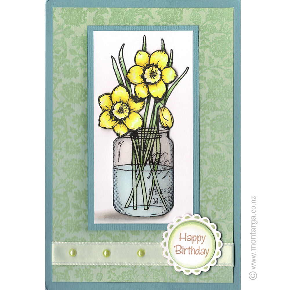 0619 E or G - Daffodils Rubber Stamp