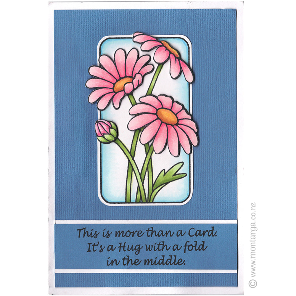 3296 GG - Daisies in Frame Rubber Stamp