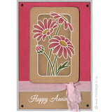 3296 GG - Daisies in Frame Rubber Stamp