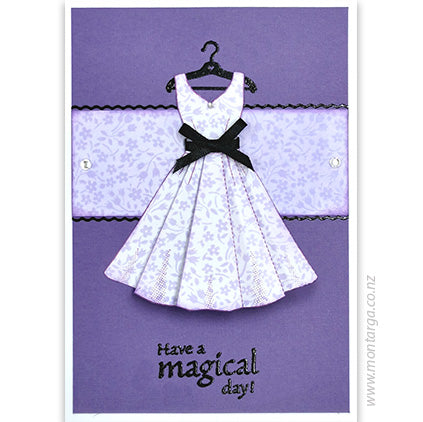 2700 I - Fold Up Dress Rubber Stamp