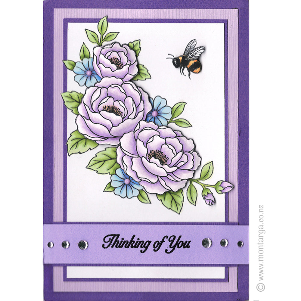 2848 B - Thinking of You Wording Rubber Stamp