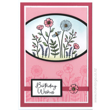 3464 G - Flower Patch Rubber Stamp