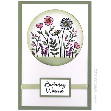 3464 G - Flower Patch Rubber Stamp