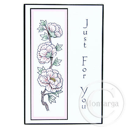 3266 FFF - Flowers On Branch Rubber Stamp