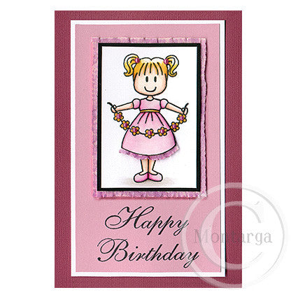 0101 E or B - Happy Birthday Wording Rubber Stamp
