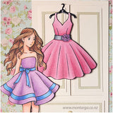 Card Sample - Girl, Dress and Wardrobe
