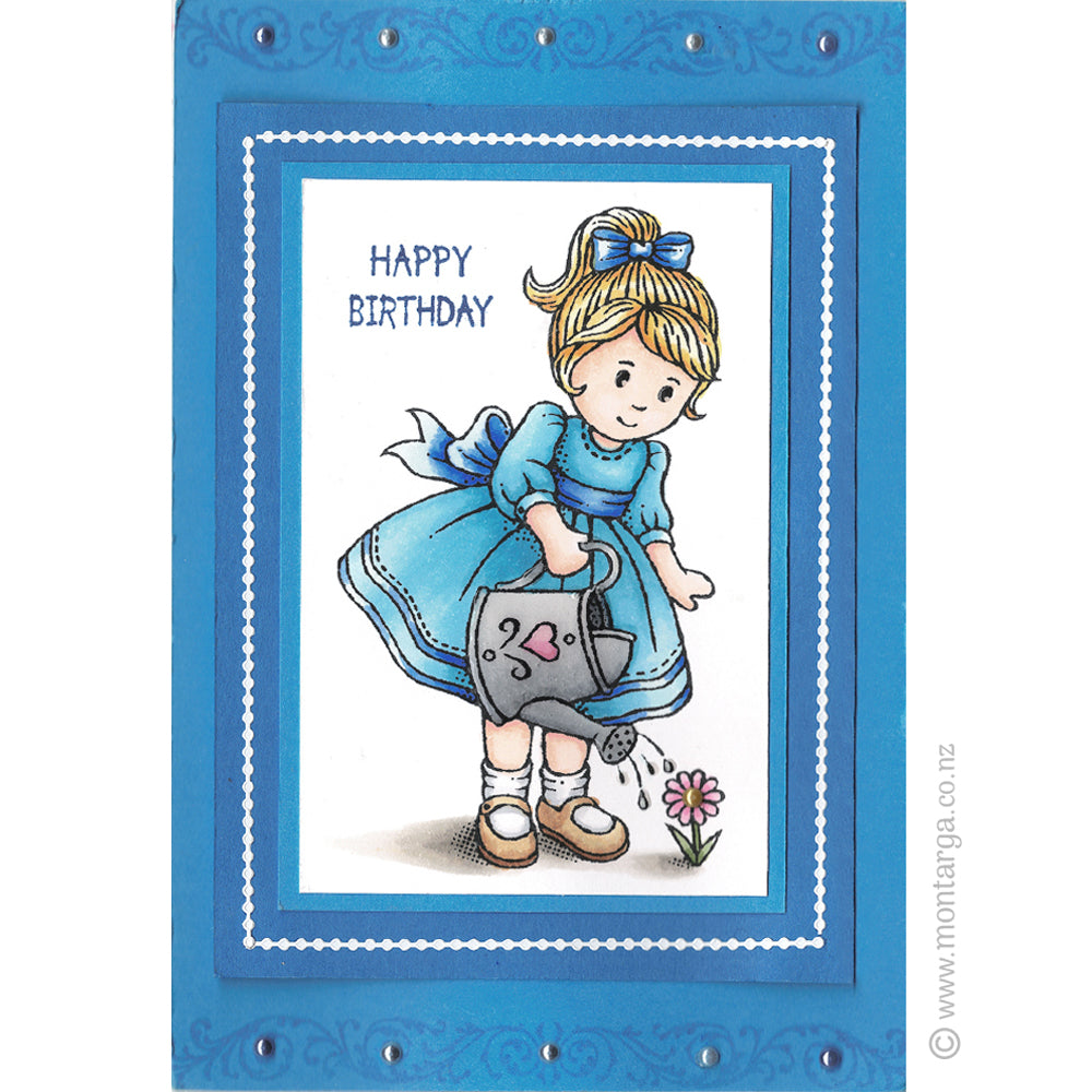 2847 A - Happy Birthday Wording Rubber Stamp