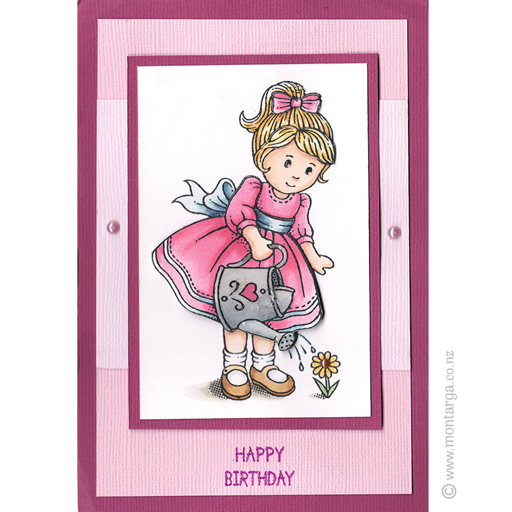 2847 A - Happy Birthday Wording Rubber Stamp