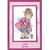 2847 A - Happy Birthday Wording Rubber Stamp