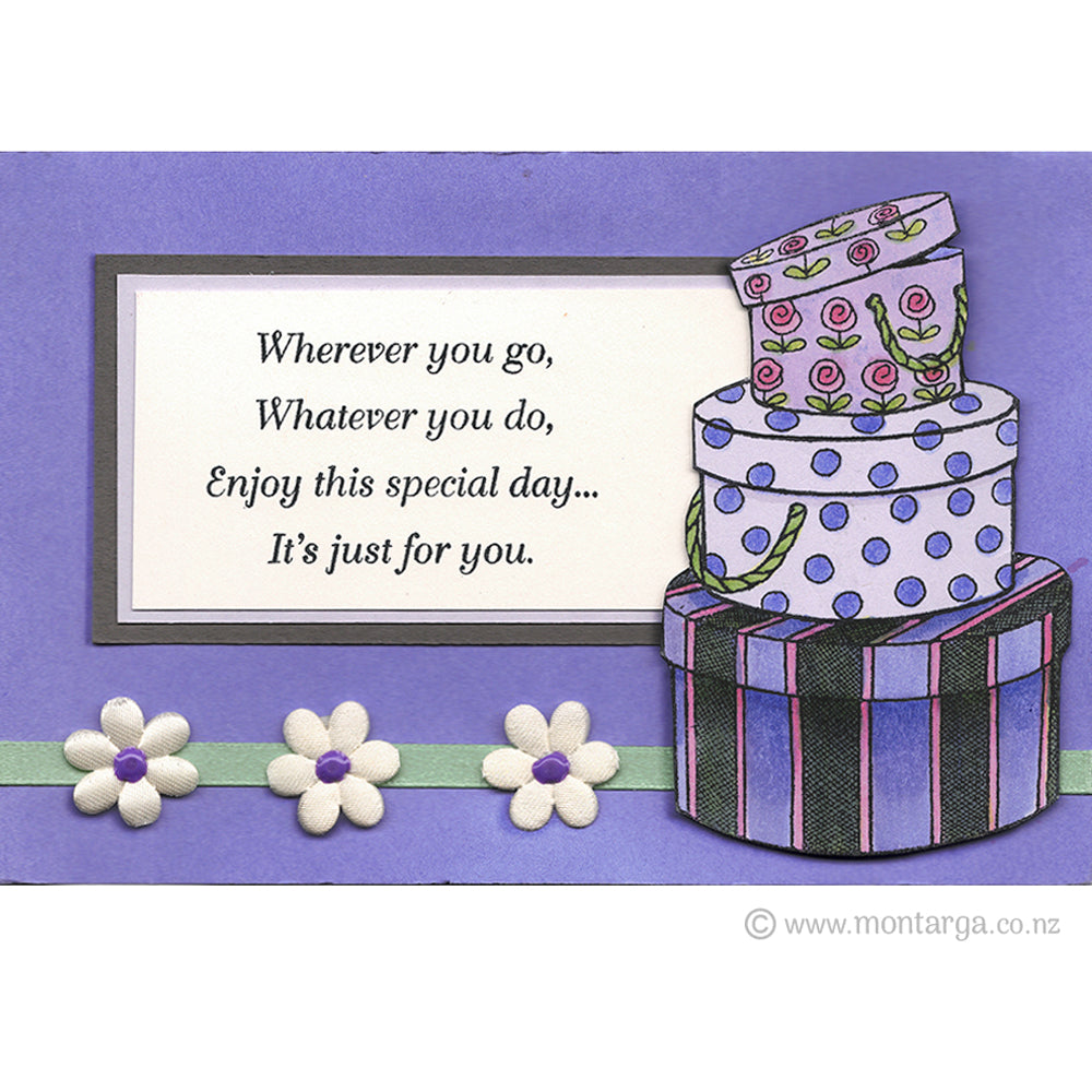 1656 E or GG - Hat Boxes Rubber Stamp