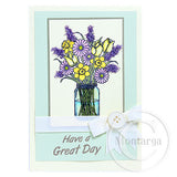 3271 GG - Jar of Flowers Rubber Stamp