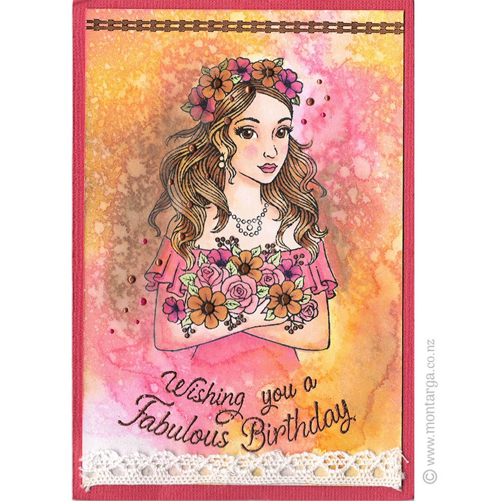 Card Sample - Boho Flower Girl