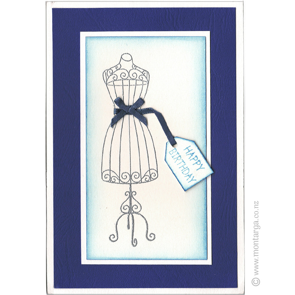 2847 A - Happy Birthday Wording Rubber Stamp