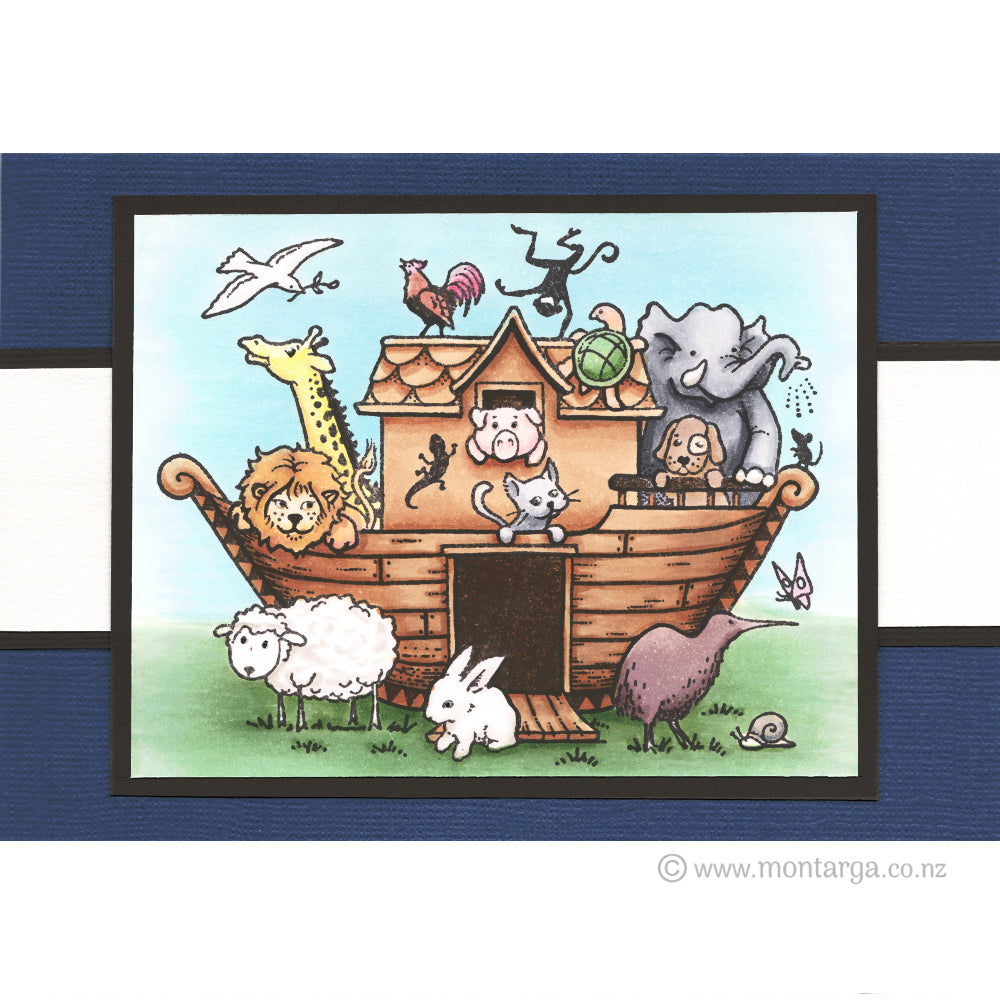 1729 G or I - Noah's Ark Rubber Stamp