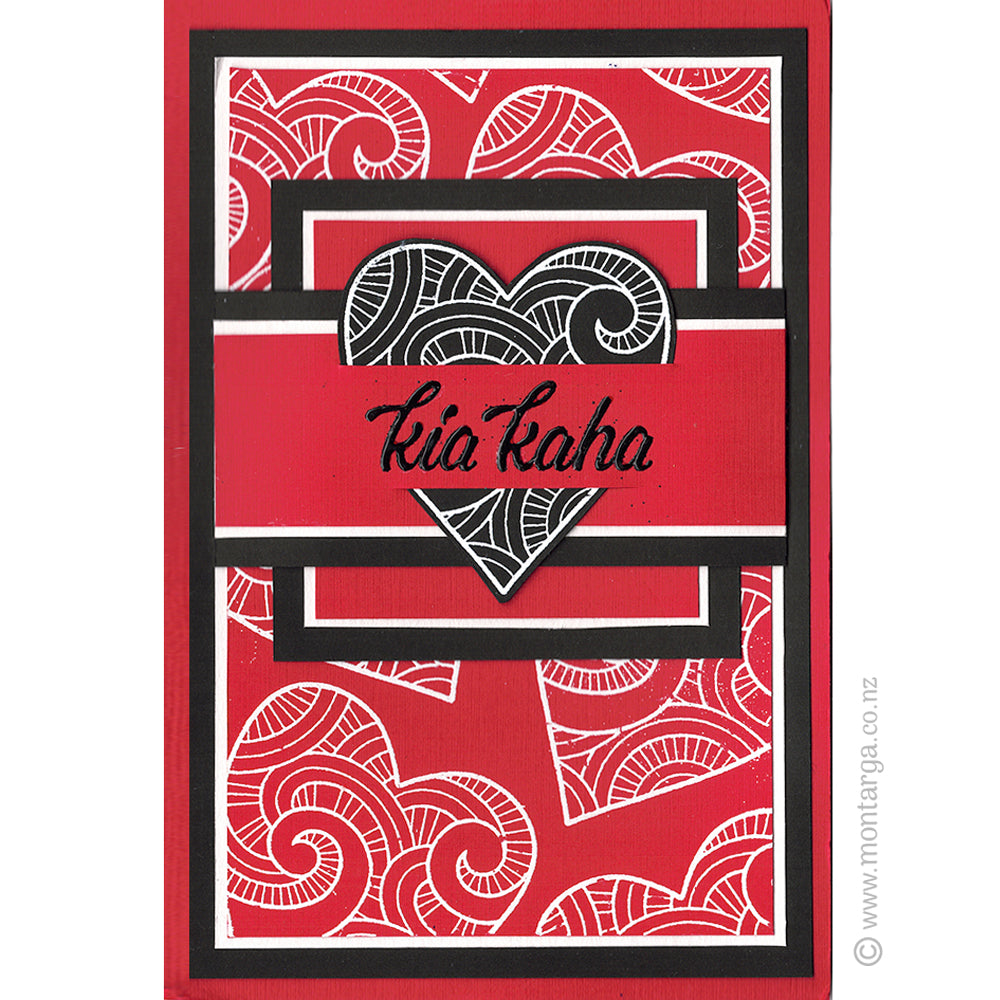 2698 F - Koru Patterned Heart Rubber Stamp