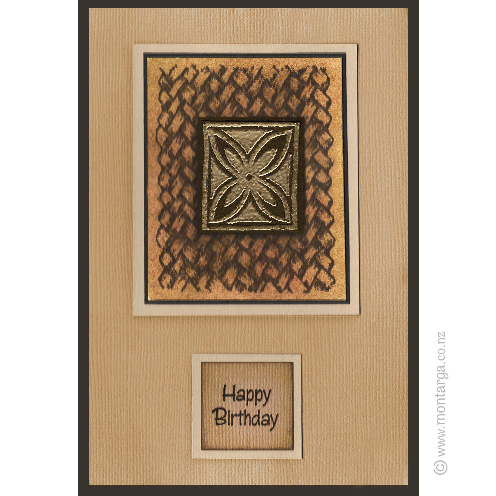 3358 G - Woven Flax Rubber Stamp
