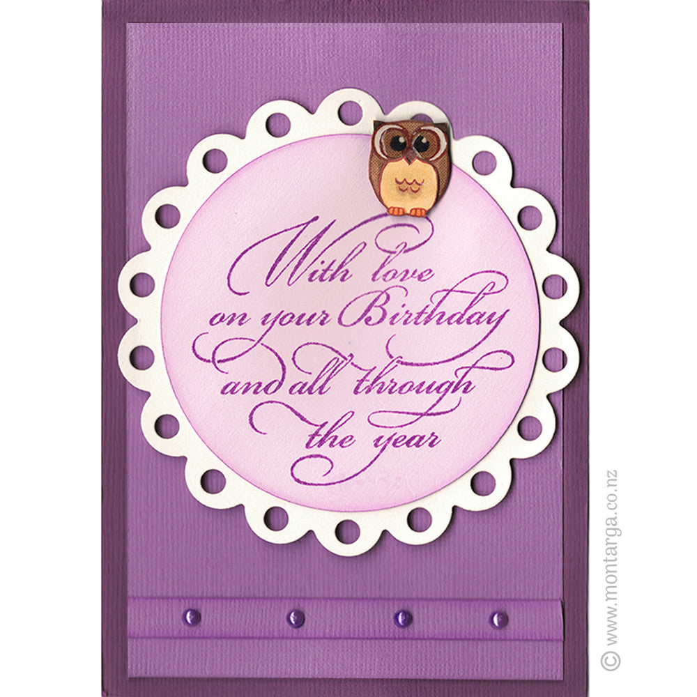 2738 G - With Love On Birthday Wording Wording Rubber Stamp