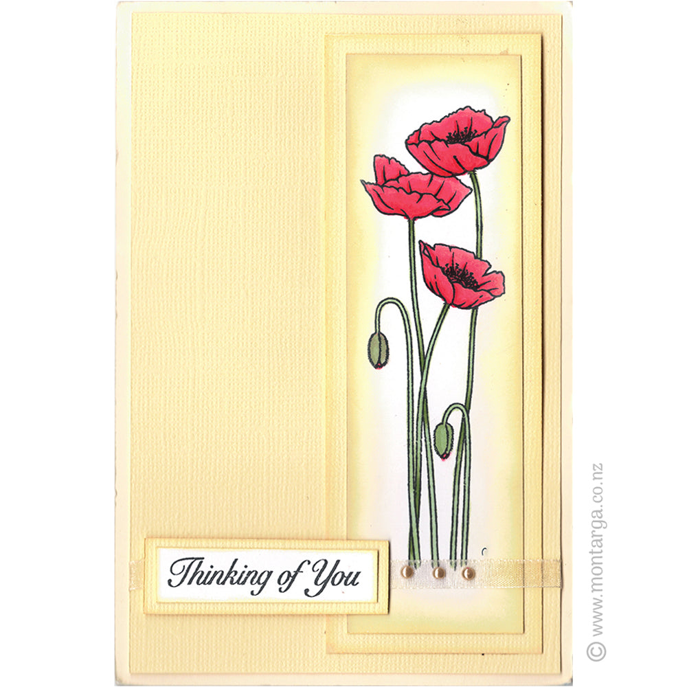 3450 FFF -  Poppies Rubber Stamp