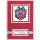 2388 F - Gift Box Present Rubber Stamp