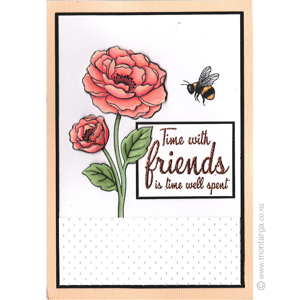 3448 GG - Old Fashioned Rose Rubber Stamp