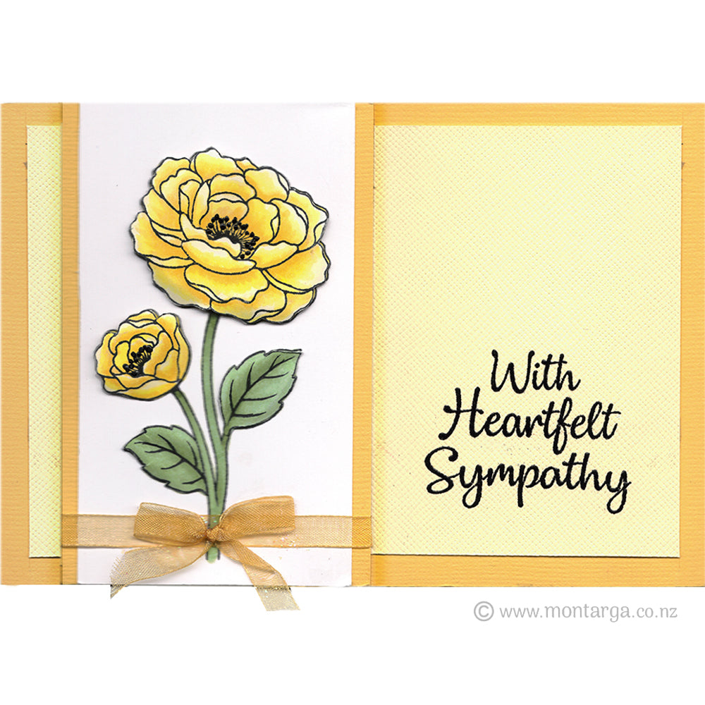 3448 GG - Old Fashioned Rose Rubber Stamp