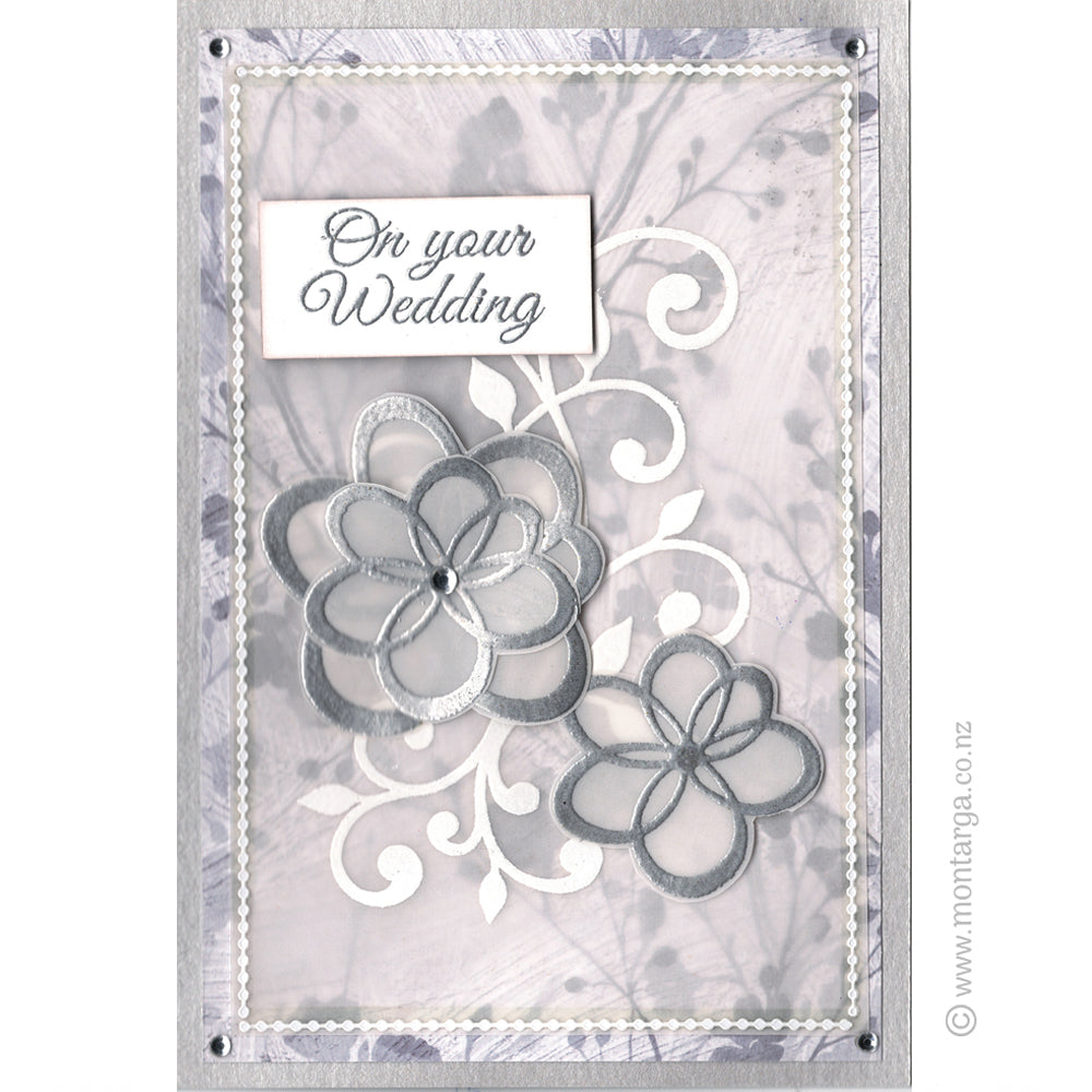 3453 D or F - Scribble Flower Rubber Stamp