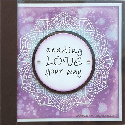 3440 H or J - Flower Mandala Medallion Rubber Stamp