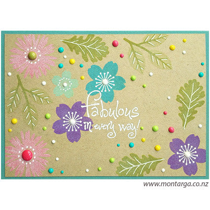 3768 A or C - Cherry Blossom Flower Head Rubber Stamp