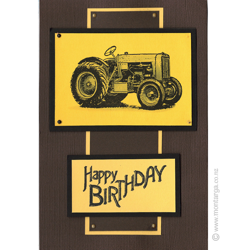 0170 E - Vintage Happy Birthday Wording Rubber Stamp