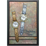 0252 B - Birthday Time Wording Rubber Stamp