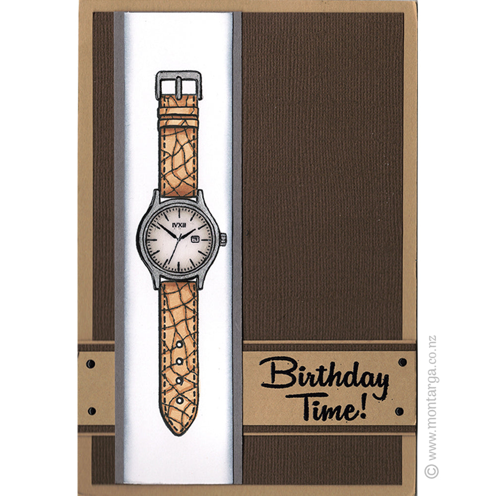 0252 B - Birthday Time Wording Rubber Stamp