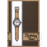 0252 B - Birthday Time Wording Rubber Stamp