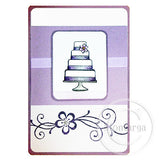 3936  FFF or FF Flower with Swirls Rubber Stamp
