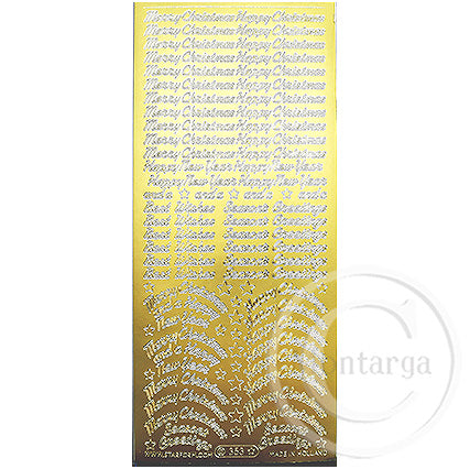 PeelCraft Stickers - Christmas Mini Greetings - Gold PC353G