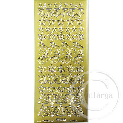 PeelCraft Stickers - Asst Christmas Pictures - Gold PC853G