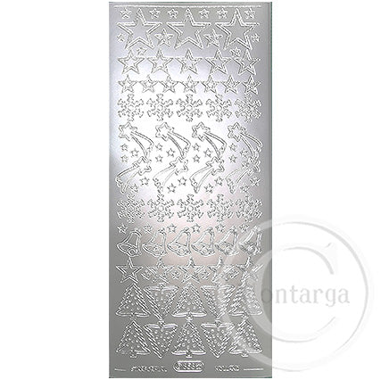 PeelCraft Stickers - Asst Christmas Pictures - Silver PC853S
