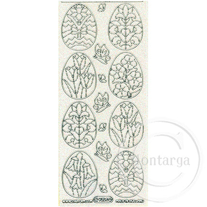 PeelCraft Stickers - Floral Eggs - Crystal Silver PC9304LS